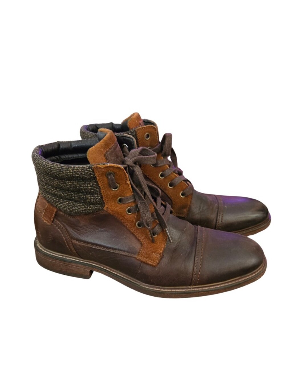 Vance Co. Everett Men’s Combat Boots 9.5, Brown Leather